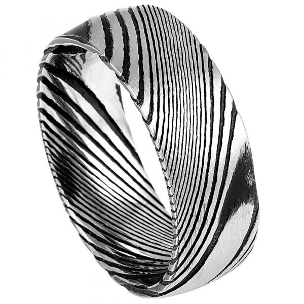 Plain Damascus Steel Band