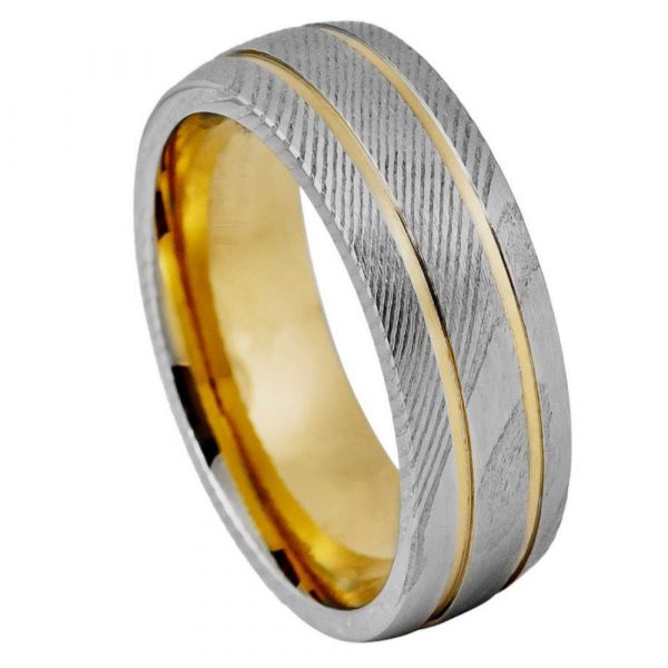 Damascus Gold Plated Ring