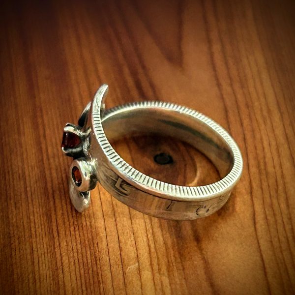 Garnet Walking Liberty Bypass Ring - Image 2