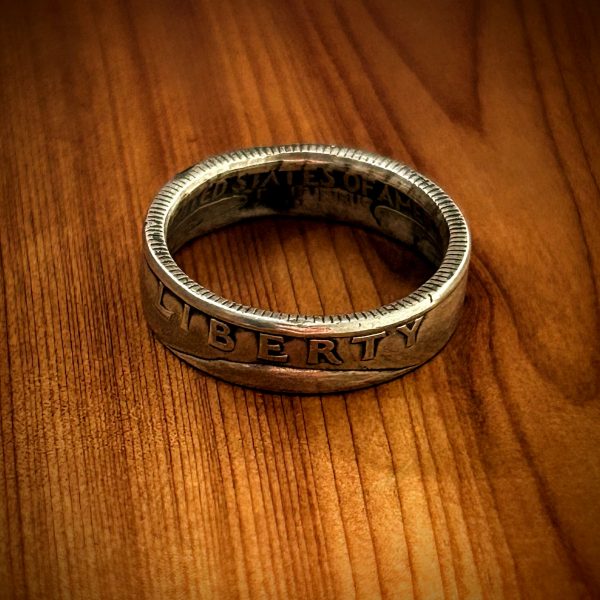 Silver Quarter Ring Liberty facing out