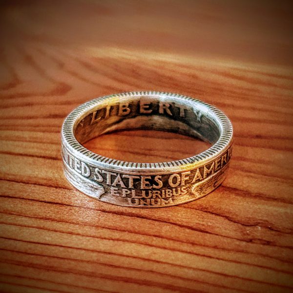 Silver Quarter Ring USA facing out