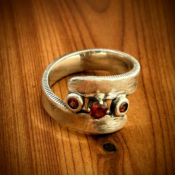 Garnet Walking Liberty Bypass Ring - Image 3
